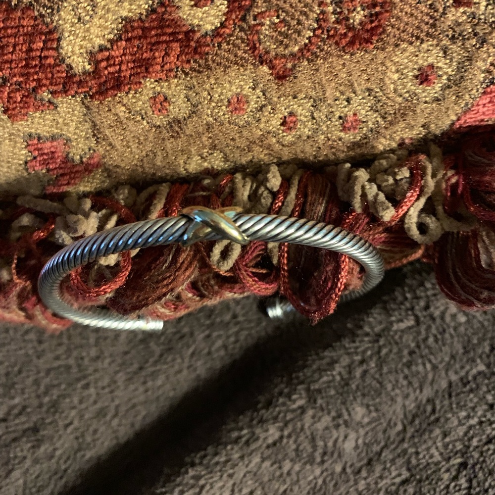 David Yurman 4mm 14k Gold/SS X Bracelet.